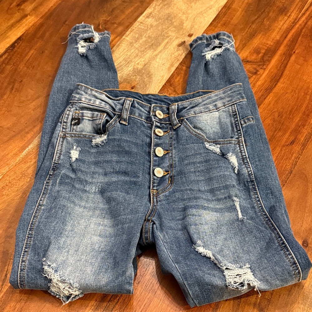 KanCan High Rise Distressed Denim Jeans